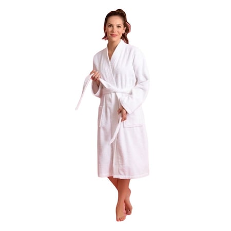 Towelsoft Women's Terry White Bathrobe White 100% Cotton One Size Try-Cttn-Rbs-WHT-SM