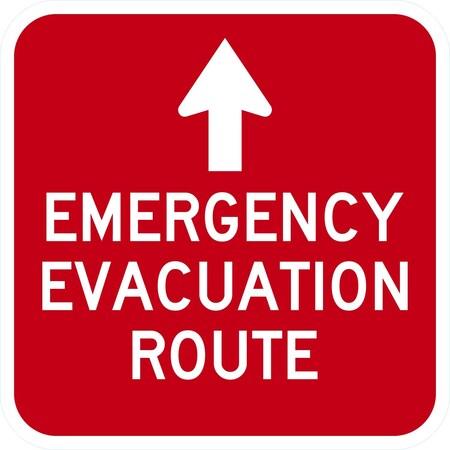 Lyle Emergency Evacuation Route With Ahead Arrow, 12x12, High Intensity Prismatic, Red G-2385-HI_12x12