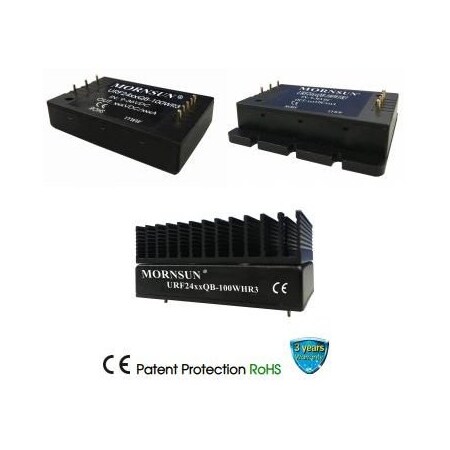 Mornsun DC-DC Converter, 1/4 brick, 100W, 9-36VDC input, 28VDC output, DIP URF2428QB-100WR3