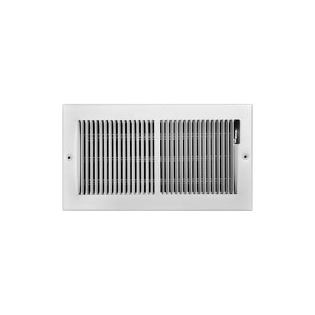 Tru Aire Floor Baseboard Register 6" H X 12" W 2-Way Powder Coat White Steel Powder Coat C123M12X06