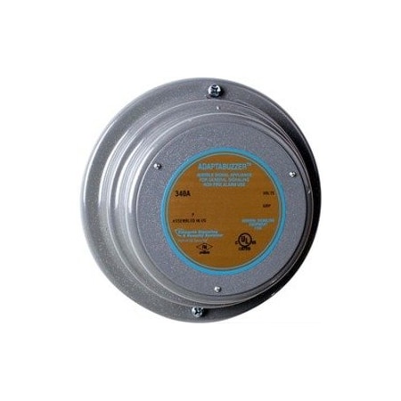 Edwards Signaling Buzzer, Buzzer, Continuous, 120V AC, 70 dB, Steel, Gray, Surface Mount 340A-N5