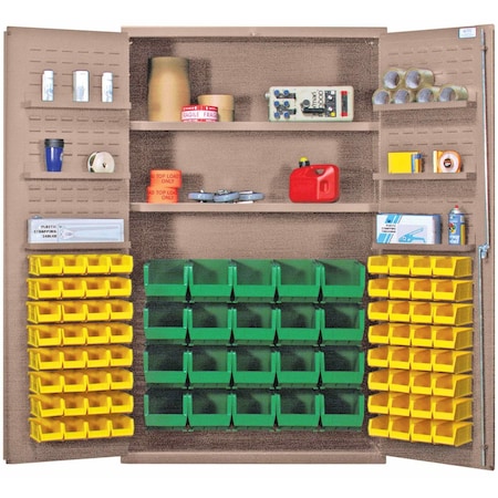 Quantum Storage Systems BEIGE STORAGE CABINET W/84 IVORY BINS QSC-BG-4804IV