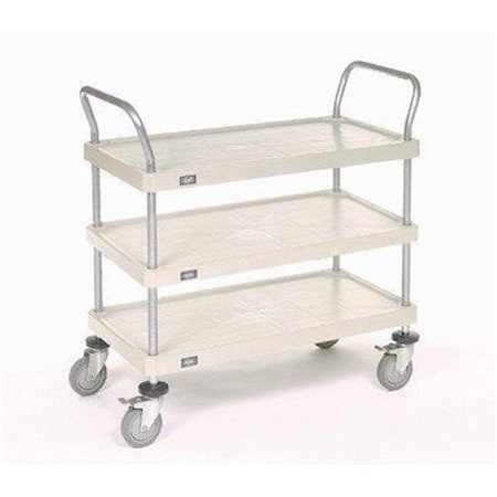 Swivel Solid Plastic 18 x 36 in. 3 Shelf Utility Carts SW3097269