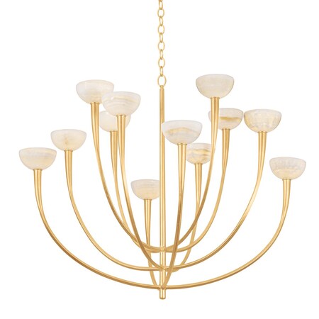 Hudson Valley Lighting Maywood 12 Light Chandelier in Vintage Gold Leaf Finish 9045-VGL