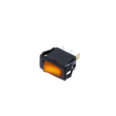 Switch Components Mid-Size Rocker, 3P SPST OFF-ON, Amber Bulb RG1-1A-DC-1-AL