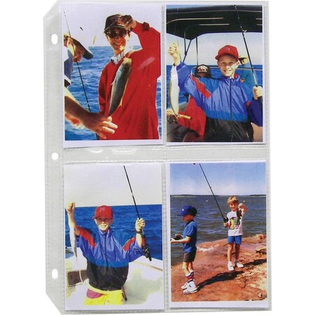 C-Line Products 8-1/8" x 11-1/4" Clear 35mm Ring Binder 3-1/2 x 5 Photo Storage Pages, 50/BX 52584