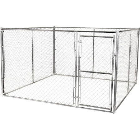 Kennelmaster 10 ' W.x6 ' H.x10 ' L. Outdoor Galvanized Chain Link Kennel DK61010CL