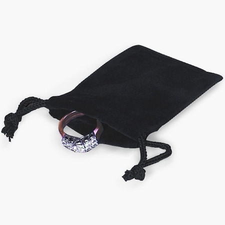 Nashville Wraps Black Velour Jewelry Bags with Drawstrings, 2x2.5, 100PK 95439