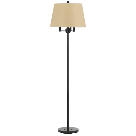 Homeroots 62" Bronze Four Light Floor Lamp With Beige Fabric Square Shade 526232