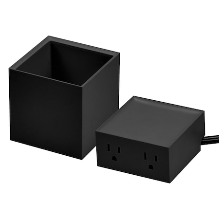 Bostitch Konnect Power Expansion Kit, Includes Pencil Cup and Two Outlet Charger for Desktop, Black KT2-PTLCUP