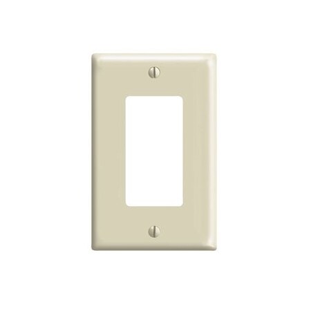 Leviton Decora Wallplate, Midway Size, Gang 1, Ivory 80601-I