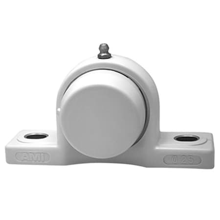 Ami Bearings SINGLE ROW BALL BEARING - 45MM WIDE SET SCREW WHITE PILLOW BLOCK OPN/CLS COV UCPPL209CEW