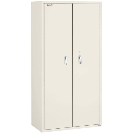 Fireking Storage Cabinet, 1 Hr Fire, 72" H, end tab inserts Ivory White CF7236-MDIW
