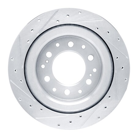 Dynamic Friction Co DFC Brake Rotor - Drilled and Slotted - Silver 631-76163R
