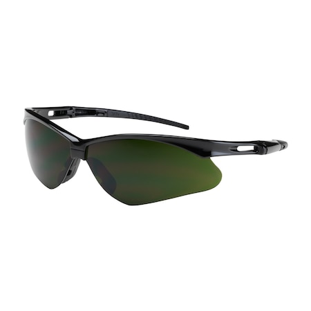 Bouton Optical Semi-Rimless Safety Glasses w/Black Frame, IR Filter Shade 5.0 Lens and Anti-Scratch Coating 250-AN-10119