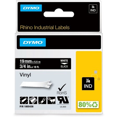 Dymo RHINO 3/4IN BLACK VINYL-19MM 1805436