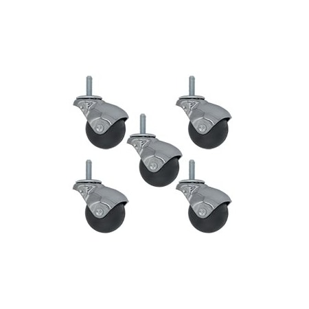 Service Caster 2 Inch Bright Chrome Hooded 3/8 Inch Threaded Stem Ball Casters SCC, 5PK SCC-TS01S20-POS-BC-38-5