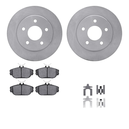 Dynamic Friction Co DFC Brake Rotor with 5000 Brake Pads and Hardware Kit 6512-54357