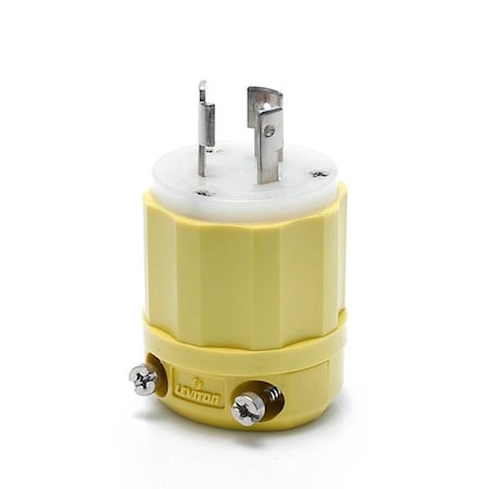 Leviton 20 Amp 125 Volt Locking Plug, Industrial Grade, Grounding, Corrosion-Resistant, NEMA L5-20P, 2P, 3W | by West Marine