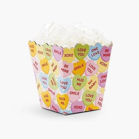 Nashville Wraps Conversation Hearts Sweet Treat Box, 4x4x4.5, 6PK 45519