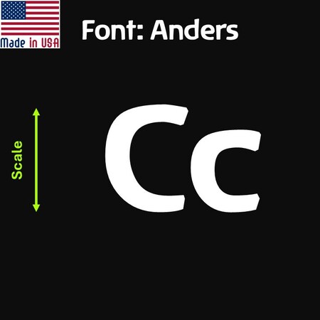 Aacc Self-Adhesive Vinyl Letter: C, Scale: 11 cm. Color: White Font: Anders by, 24PK AACC-Anders-UC-White-M11x24
