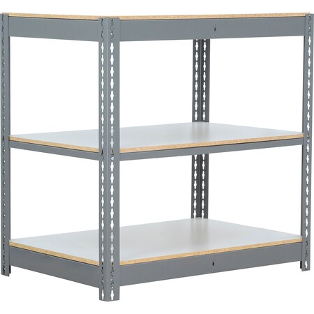 Global Industrial 3 Shelf, Commercial Duty Boltless Shelving Starter, 36"Wx18"Dx36"H, Laminate Deck B3165738