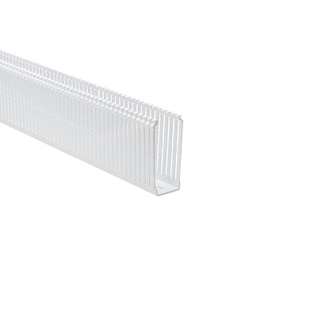Hellerman Tyton High-Density Slotted Wall Wiring Duct, 1.5 x 4", 6 ft Sections, Non-Adhesive, PVC, White, 60ft/ctn, 60PK 184-15403