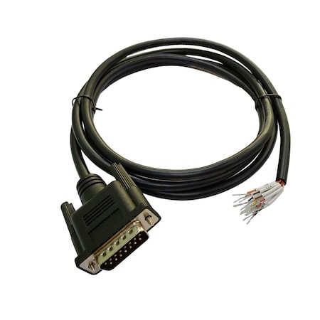 Compucableplususa 15FT DB15 2-Row Male to Bare Wire RS232 Serial Pigtail Cable - 28AWG Shielded Open End PVC DBC-15MW-15