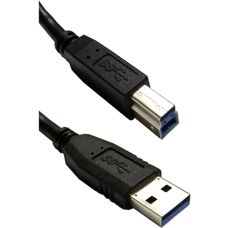 Cable Wholesale USB 3.0 Cable, Black, Type A Male to B Male, 6 foot 10U3-02206BK