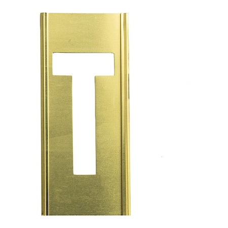 C.H. Hanson Stencil Sort-6" Brass Gothic T, Letter, Gothic Font, Brass, 1 Pieces 10016T