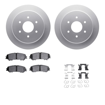 Dynamic Friction Co DFC GEOSPEC Coated Rotors with 5000 Brake Pads - Ceramic and Hardware 4512-67159