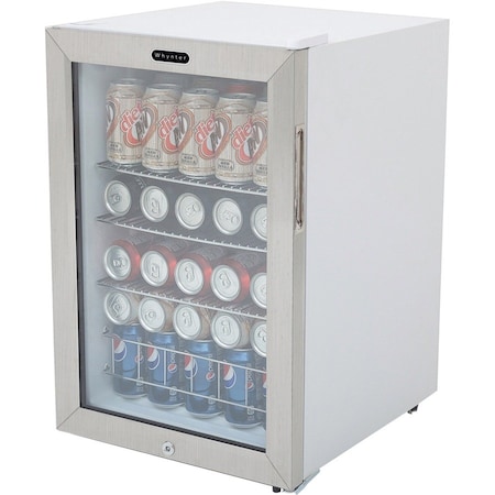 Whynter Beverage Refrigerator With Lock, Stainless Steel 90 Can Capacity BR-091WS