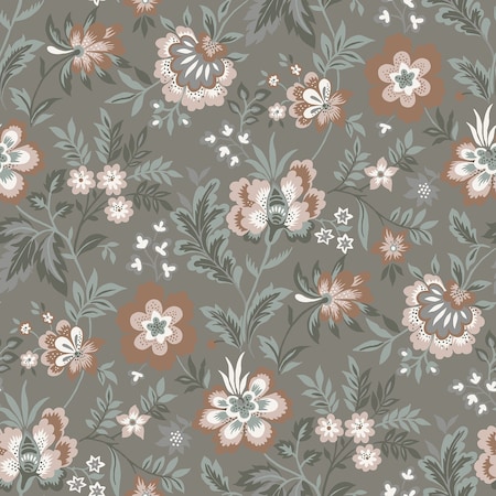 A-Street Prints Athena Grey Floral Wallpaper 2948-28002