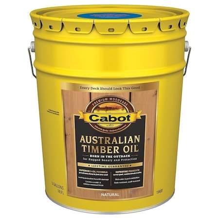 Cabot 140.0019400.008 Timber Oil, Natural, Liquid, 5 gal, Pail 19400