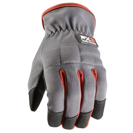 Wells Lamont FX3 Men's Indoor/Outdoor Work Gloves Gray/Red M, Pair 7862M