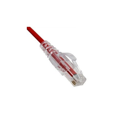 Cable Wholesale Slim Cat6a Red Copper Ethernet Cable, 10 Gigabit, 500 MHz, Snagless/Molded Boot, POE 13X6-67102