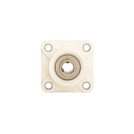 Ntn 4 Holes, Square Housing, 4 Bolt Flange Bearing, Radial Ball, 3/4 in Dia, Thermoplastic, Set Screw SUCFPL204-12
