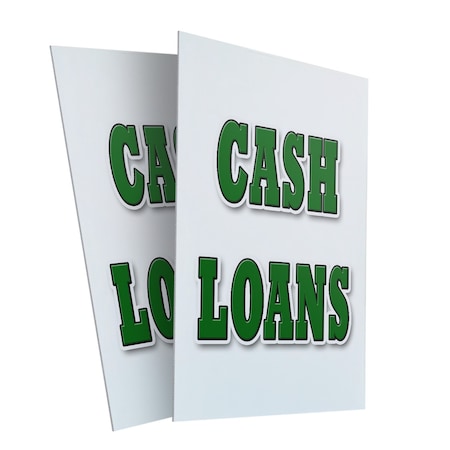 Signmission Cash Loans, Plastic Signs Only 24 Inch x 36 Inch, Corrugated Plastic, 2PK CSB-2436-2PACK-Cash Loans