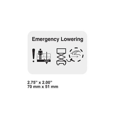 Genie REPLACEMENT DECAL, EMERGENCY LOWERING,  1292051GT