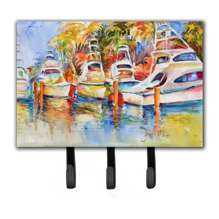 Carolines Treasures Deep Sea Fishing Boats At The Dock Leash and Key Holder JMK1052TH68