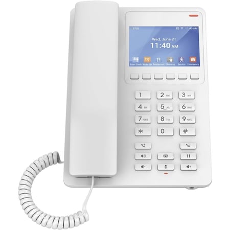 Grandstream Desktop Hotel Phone, 3.5" Colo Color LCD, PoE, White GHP630