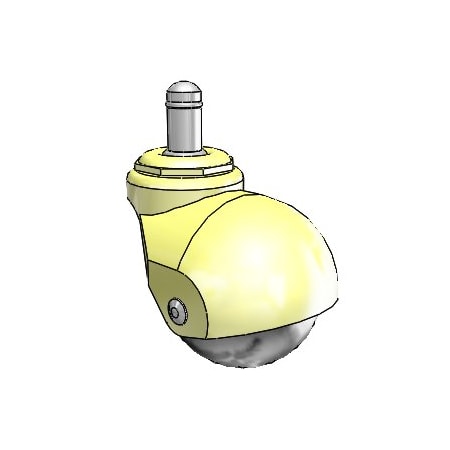 Shepherd Hardware 2'' Spherical Ball Caster - 7/16'' x 7/8'' Grip Ring Stem Caster PBH20223MB-3ED