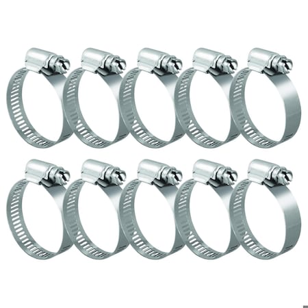 Grizzly Supply Hose Clamp, SAE 32, 304 Stainless Steel, 1-9/16 to 2-1/2 in Clamping Dia, 10PK #32S HC
