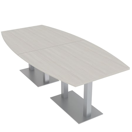 Skutchi Designs Boat Conference Table With Power Unit, 48 in W, 96 in L, Ivory HAR-BOT-48x96-DOU-K458-NA