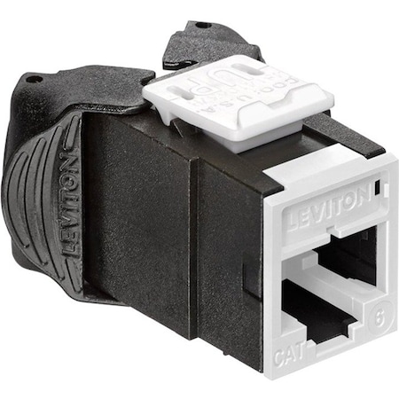 Leviton 1-Port Mod Jack 110 8W8P Utp, T568A/B Cat6 Quickport, Atlas-X1 White 61UJK-RW6