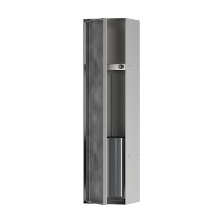 Hansgrohe XtraStoris Rock Recessed Toilet Brush Holder with Shelf & Tileable Door in Brushed Stainless Steel 56060800