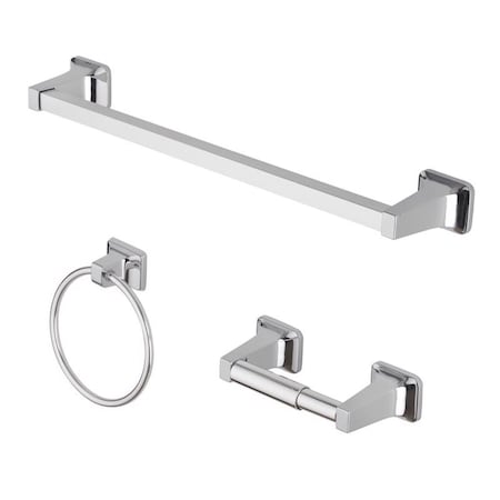 Oakbrook Collection Chrome Silver Zinc Towel Bar Set BH-OB3000CH