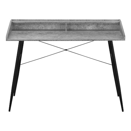 Homeroots 47" Gray and Black Wood and Metal Parsons Computer Desk 489842