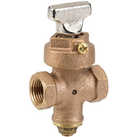 Gourmetgalley 225-2-34-34 Threaded Ground Key Stop And Drain Valve, Bronze - 0.75 in. GO2670430