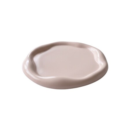 Homeroots 7in Pale Pink Resin Handmade Round Trinket Tray 724175